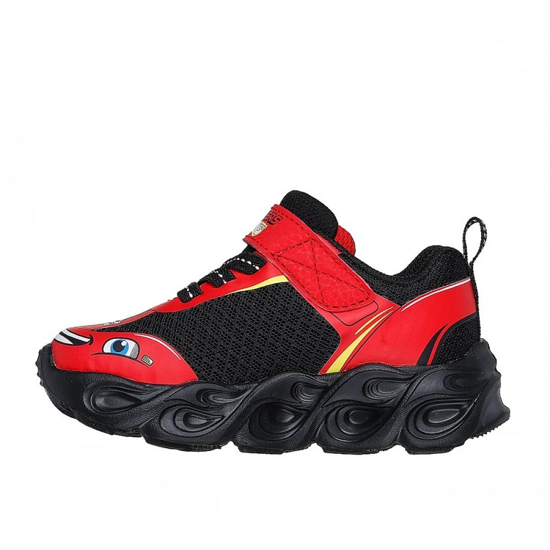 Skechers Hot Lights Thematic Gore & Strap Sneaker W/ Vehicle Details (402306N RDBK)