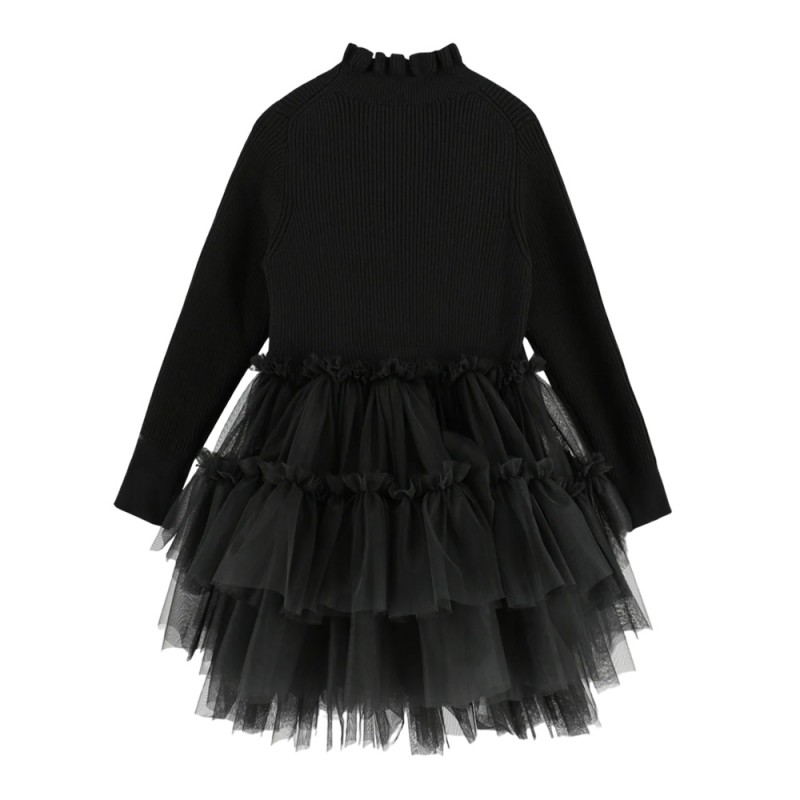 Angel's Face ELIN L/S KNIT WITH TULLE DRESS (5056440794 BLACK)