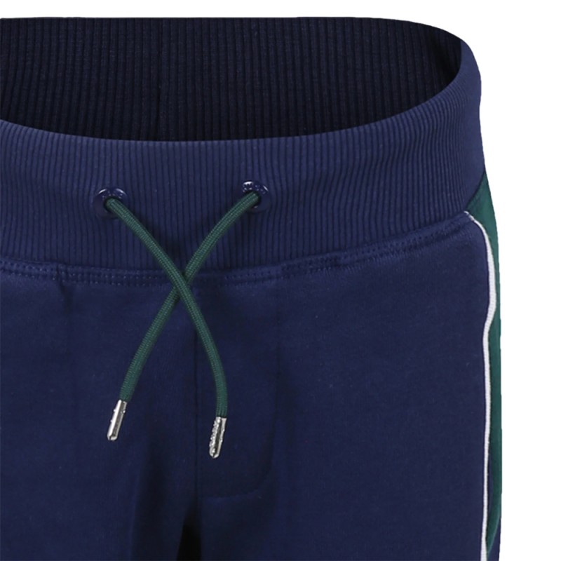 HUGO BOSS Navy and Green Jogging Bottoms with High Density Logo (G00183 V96)